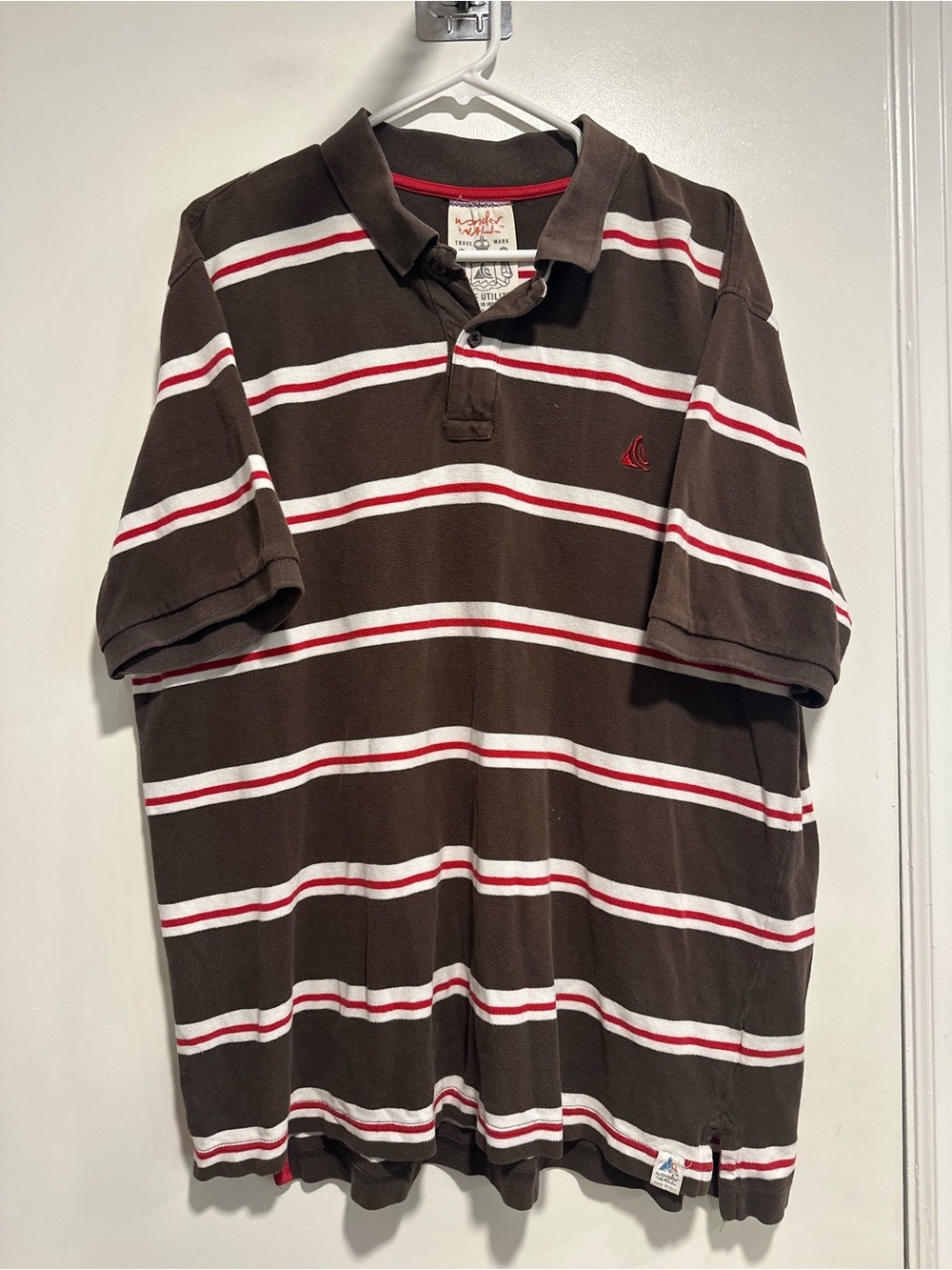 VTG Y2K Steve & Barry's WonderWall Sz: XL Surf Utility Faded striped polo shirt.